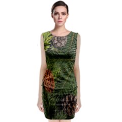 Branch Christmas Cone Evergreen Classic Sleeveless Midi Dress by Celenk