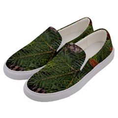 Branch Christmas Cone Evergreen Men s Canvas Slip Ons by Celenk