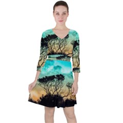 Trees Branches Branch Nature Ruffle Dress