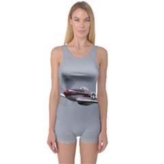 P-51 Mustang Flying One Piece Boyleg Swimsuit by Ucco