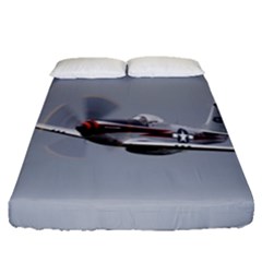 P-51 Mustang Flying Fitted Sheet (queen Size) by Ucco