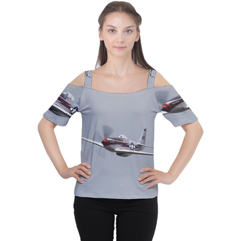 P-51 Mustang Flying Cutout Shoulder Tee by Ucco