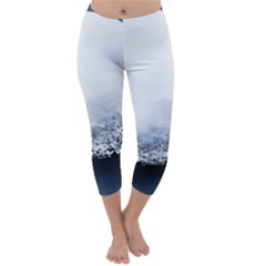 Ice, Snow And Moving Water Capri Winter Leggings  by Ucco