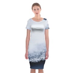 Ice, Snow And Moving Water Classic Short Sleeve Midi Dress by Ucco