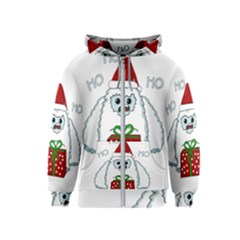 Yeti Xmas Kids  Zipper Hoodie by Valentinaart