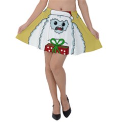 Yeti Xmas Velvet Skater Skirt by Valentinaart