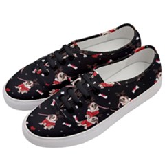 Pug Xmas Pattern Women s Classic Low Top Sneakers by Valentinaart