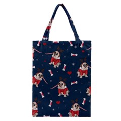 Pug Xmas Pattern Classic Tote Bag by Valentinaart