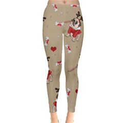 Pug Xmas Pattern Leggings  by Valentinaart