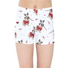 Pug Xmas Pattern Kids Sports Shorts