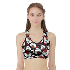 Yeti Xmas Pattern Sports Bra With Border by Valentinaart