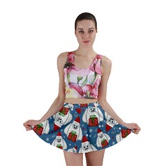 Yeti Xmas Pattern Mini Skirt by Valentinaart