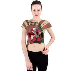 Karl Marx Santa  Crew Neck Crop Top by Valentinaart