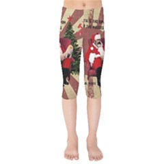 Karl Marx Santa  Kids  Capri Leggings  by Valentinaart