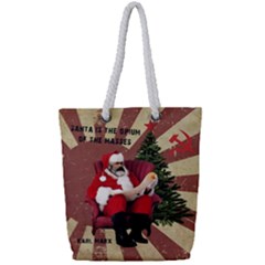 Karl Marx Santa  Full Print Rope Handle Bag (small) by Valentinaart