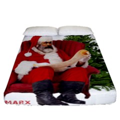 Karl Marx Santa  Fitted Sheet (queen Size) by Valentinaart