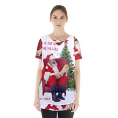 Karl Marx Santa  Skirt Hem Sports Top