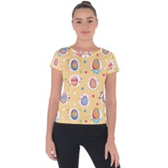 Fun Easter Eggs Short Sleeve Sports Top 