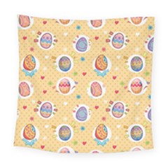 Fun Easter Eggs Square Tapestry (large) by allthingseveryone