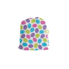 Polka Dot Easter Eggs Drawstring Pouches (small)  by allthingseveryone