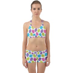 Polka Dot Easter Eggs Back Web Sports Bra Set by allthingseveryone