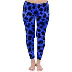 Blue Cheetah Print  Classic Winter Leggings