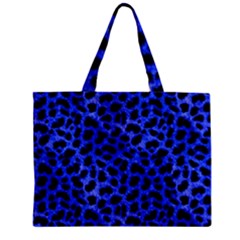 Blue Cheetah Print  Zipper Mini Tote Bag by allthingseveryone