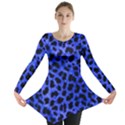 Blue Cheetah Print  Long Sleeve Tunic  View1