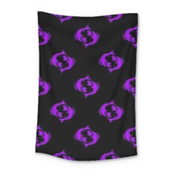 Purple Pisces On Black Background Small Tapestry by allthingseveryone