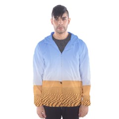 Desert Dunes With Blue Sky Hooded Wind Breaker (men) by Ucco