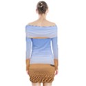 Desert Dunes With Blue Sky Long Sleeve Off Shoulder Dress View2