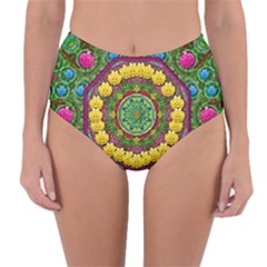 Bohemian Chic In Fantasy Style Reversible High-waist Bikini Bottoms by pepitasart