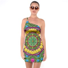 Bohemian Chic In Fantasy Style One Soulder Bodycon Dress by pepitasart