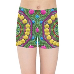 Bohemian Chic In Fantasy Style Kids Sports Shorts by pepitasart