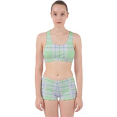 Green Pastel Plaid Work It Out Sports Bra Set by allthingseveryone