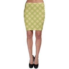 Tartan (yellow And Green)  Bodycon Skirt by berwies