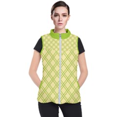 Tartan (yellow And Green)  Women s Puffer Vest