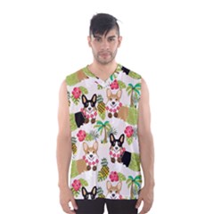 Hula Corgis Fabric Men s Basketball Tank Top by Celenk