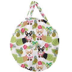 Hula Corgis Fabric Giant Round Zipper Tote by Celenk