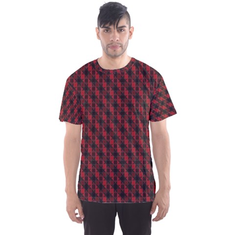 Black And Red Quilted Design Men s Sports Mesh Tee by SageExpress