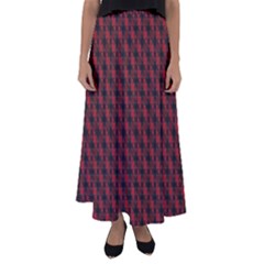 Black And Red Quilted Design Flared Maxi Skirt by SageExpress