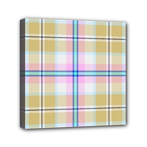 Pink And Yellow Plaid Mini Canvas 6  x 6 