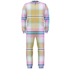 Pink And Yellow Plaid OnePiece Jumpsuit (Men) 