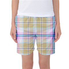 Pink And Yellow Plaid Women s Basketball Shorts by allthingseveryone