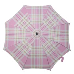 Pink Pastel Plaid Hook Handle Umbrellas (medium) by allthingseveryone