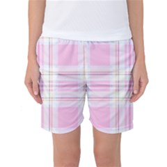 Pink Pastel Plaid Women s Basketball Shorts by allthingseveryone