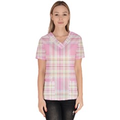 Pink Pastel Plaid Scrub Top by allthingseveryone