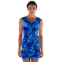 Arcturian Calming Grid - Wrap Front Bodycon Dress