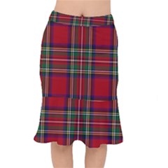 Red Tartan Plaid Mermaid Skirt by allthingseveryone