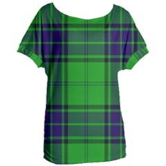 Green And Blue Plaid Women s Oversized Tee by allthingseveryone
